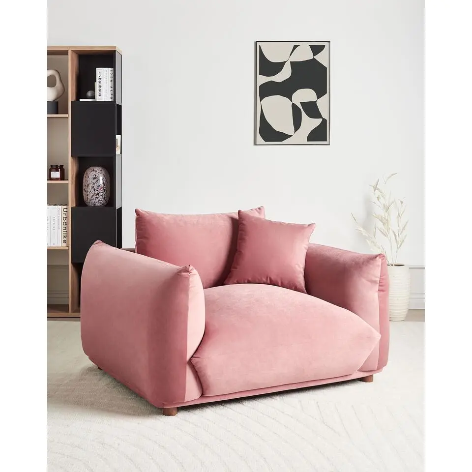 LUVOS - Fauteuil - Roze - Fluweel
