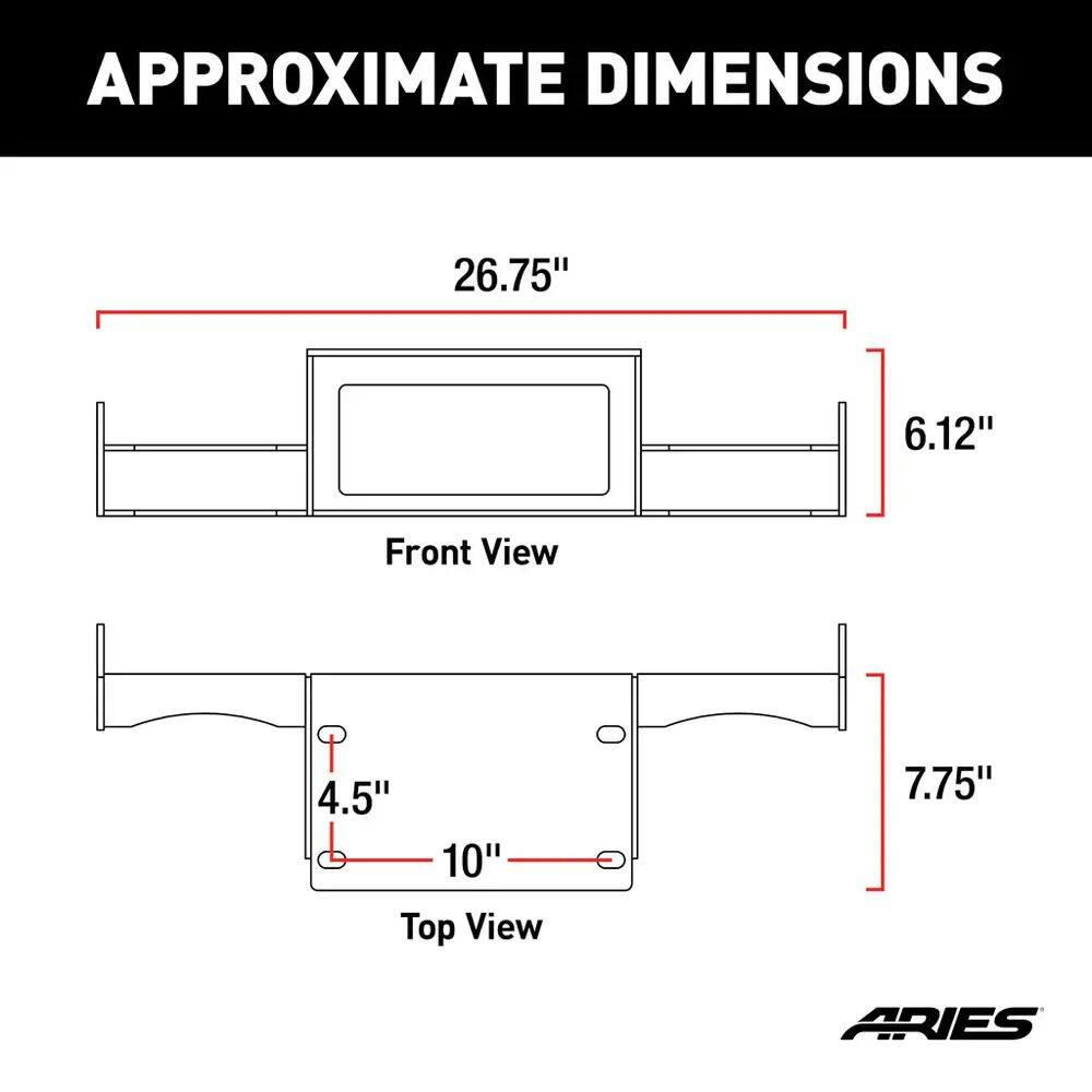 Aries 2072102 TrailChaser Jeep Winch Reinforcement Bracket