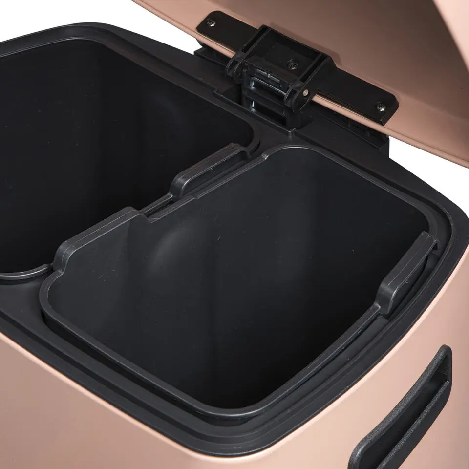 Pedaalemmer Paco - roze metaal - 25L 15L