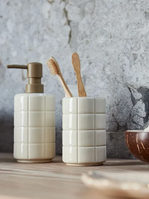 Sæbedispenser STENINGE beige