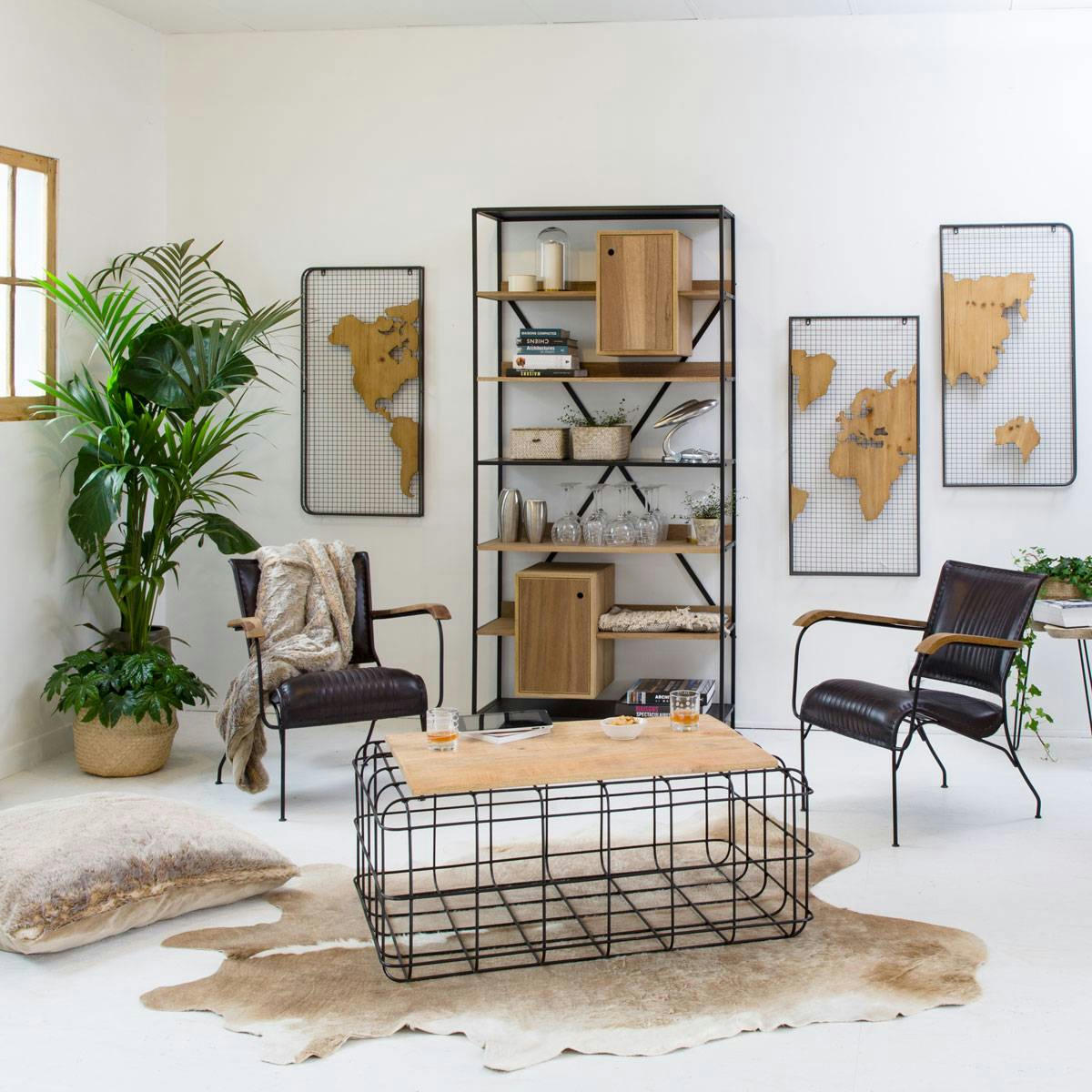 MIM - Table basse en métal noir 103 cm