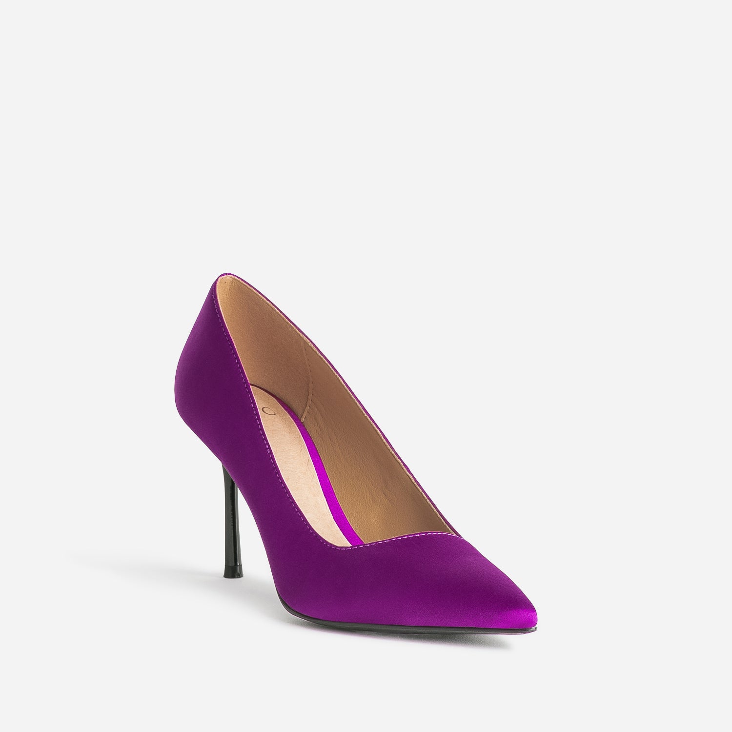 Escarpin TEXTO violet satiné avec découpe biais