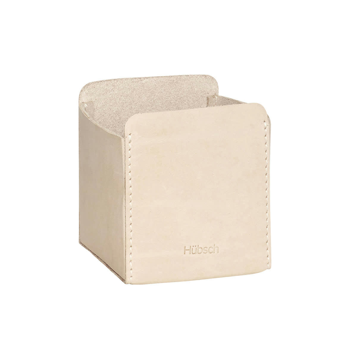 STUDIO - Pot à crayons en cuir beige