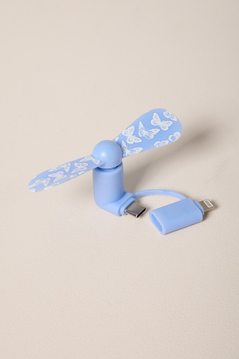 Butterfly Print Phone Fan