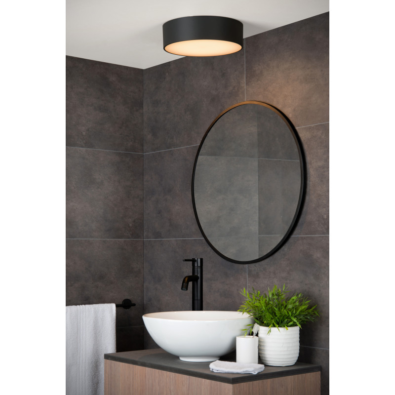 Plafonnier LED pour salle de bain Roxane anthracite Ø 25 cm 10 W LUCIDE