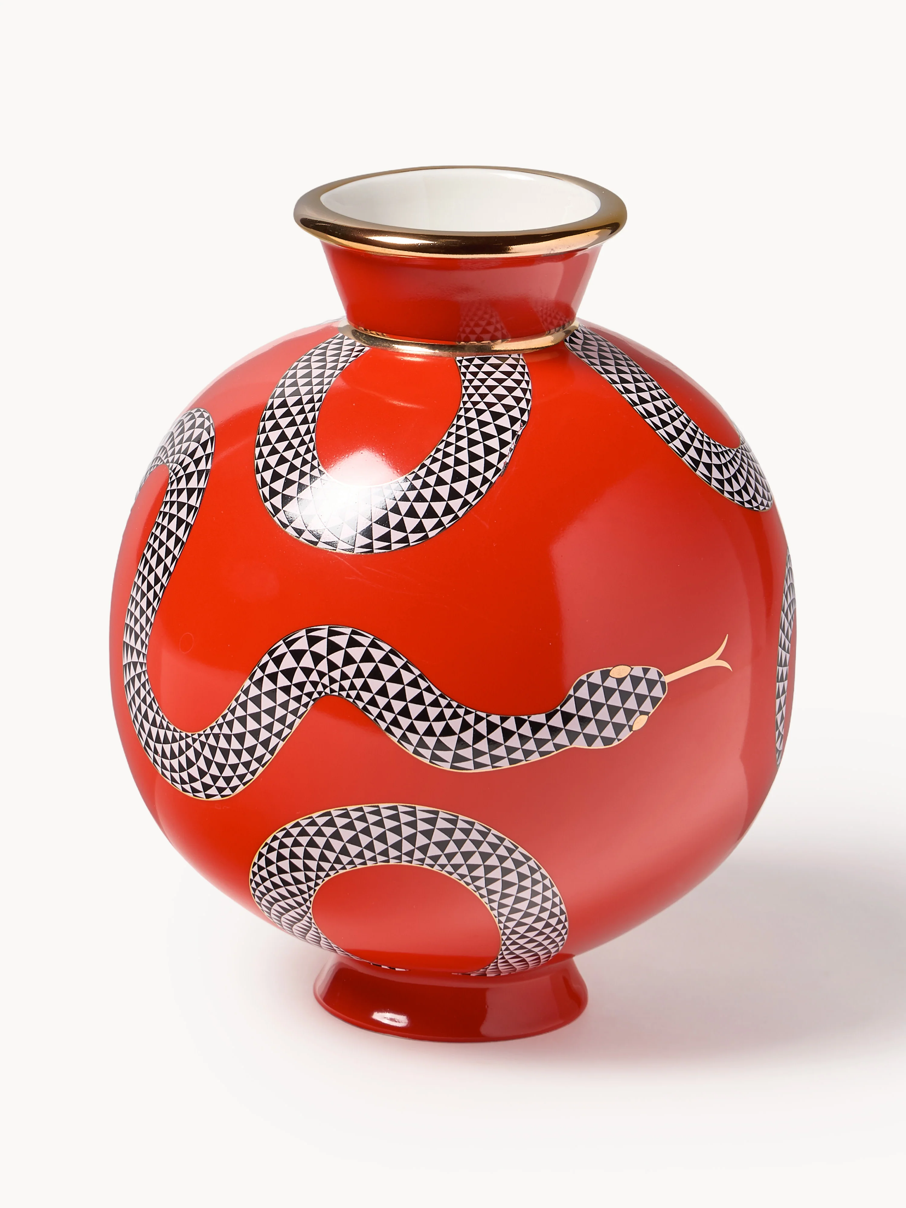 Porzellan-Vase Eden mit Goldakzenten, H 23 cm