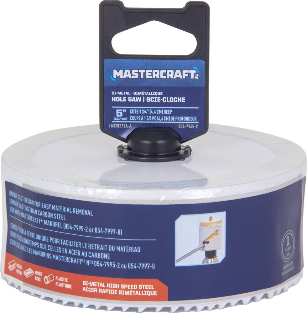 Mastercraft 5-in Bi-Metal Hole Saw for Metal, Wood, Plastic