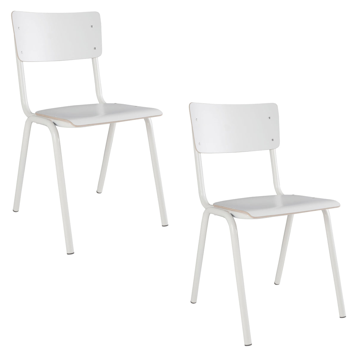 Zuiver Back To School Eetkamerstoelen HPL Wit - Set van 4