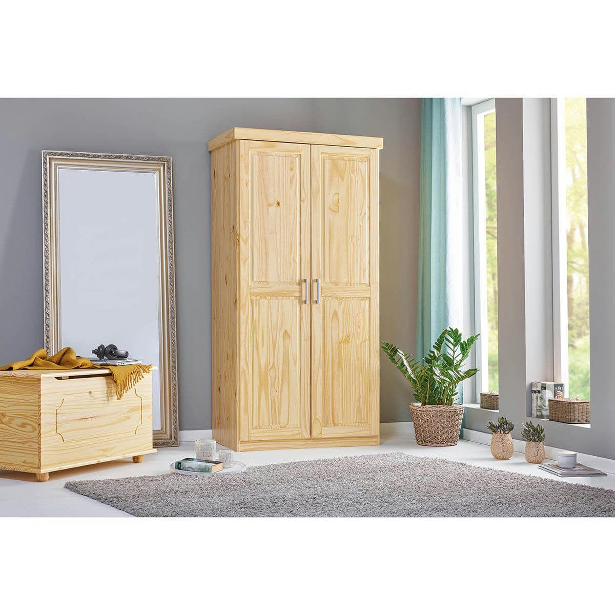 CALI - Armoire  2 portes bois massif naturel