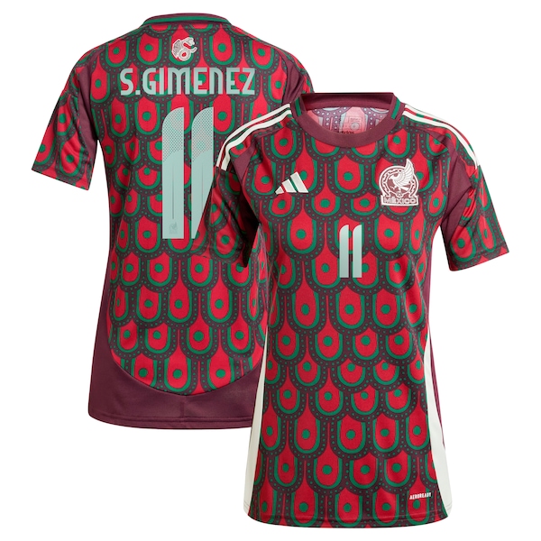 Santiago Giménez Mexico National Team adidas Women's 2024 Home Replica Player Jersey - Burgundy