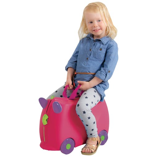 NNEDPE Kiddicare Bon Voyage Kids Ride On Suitcase Luggage Travel Bag Pink