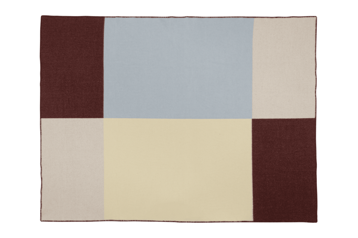 noo.ma HILU Wollen deken - Yellow, Blue & Brown