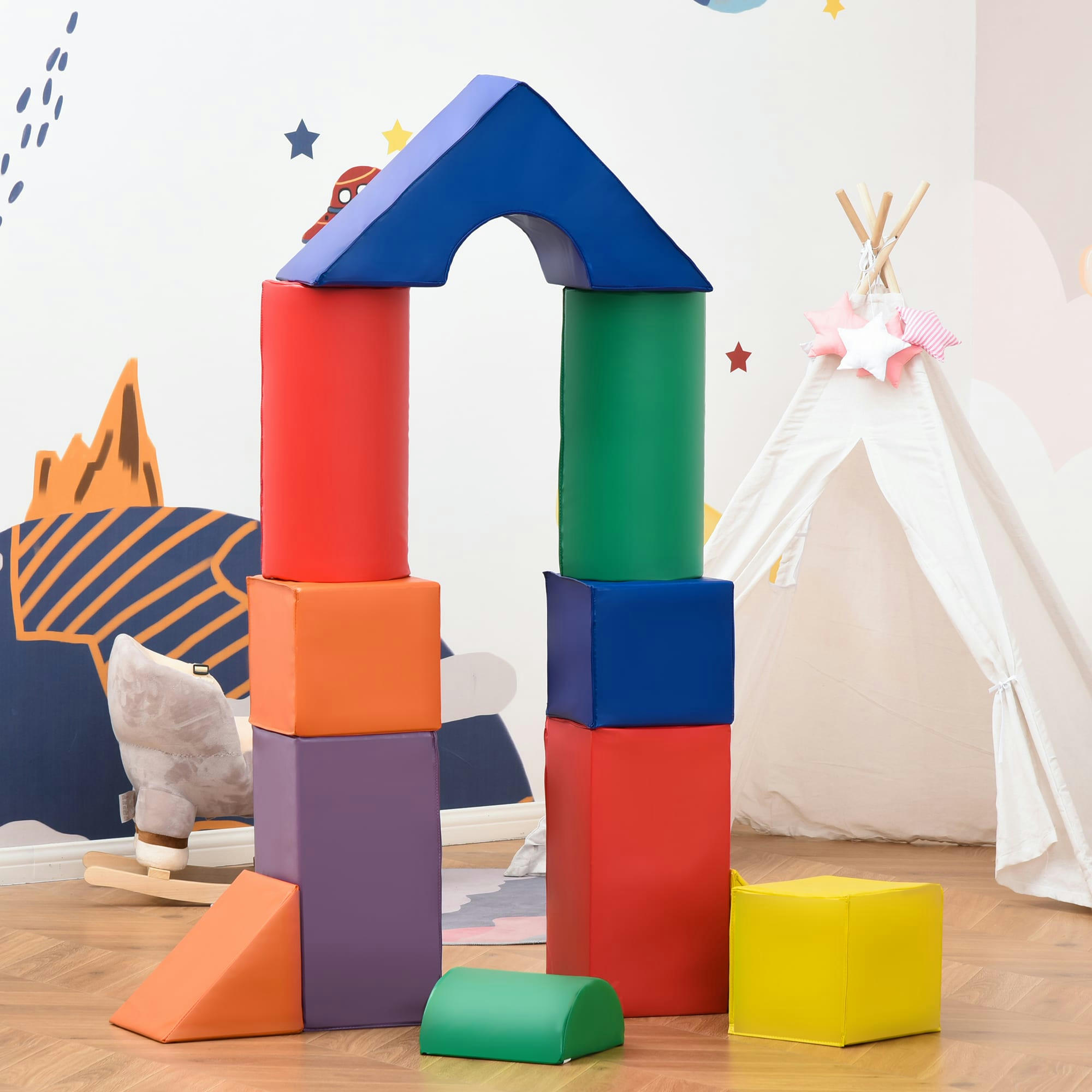 - Jouets éducatifs 11 blocs de construction en mousse de motricité XXL