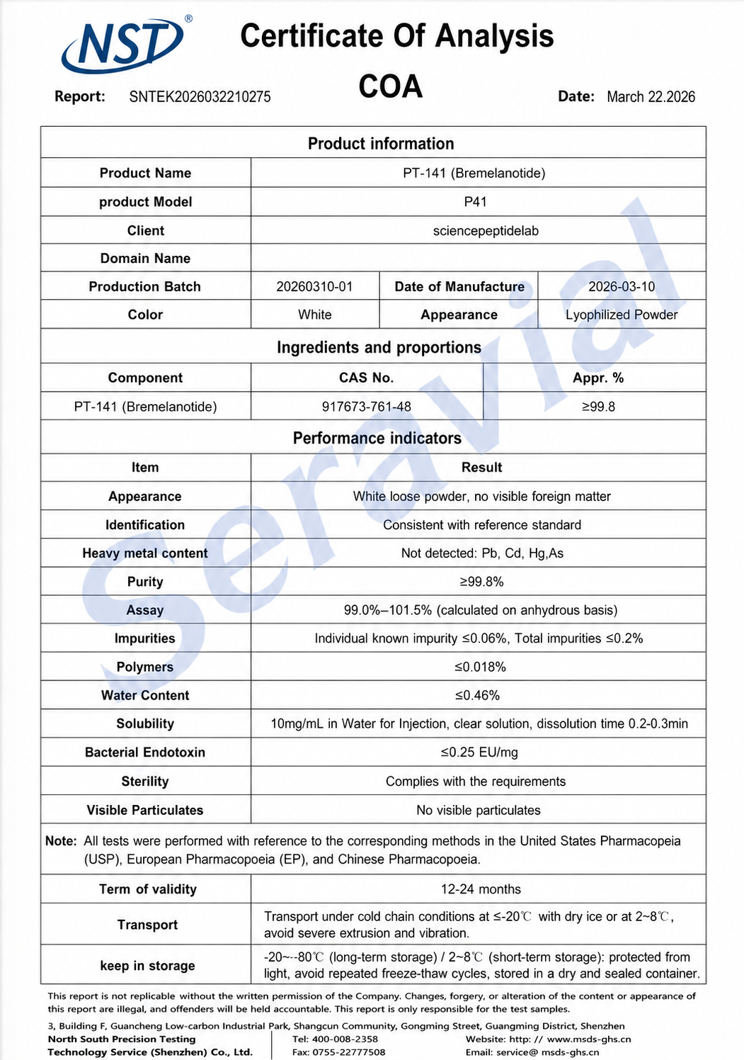 P41 | PT-141 Bremelanotide 10mg × 10 Vials