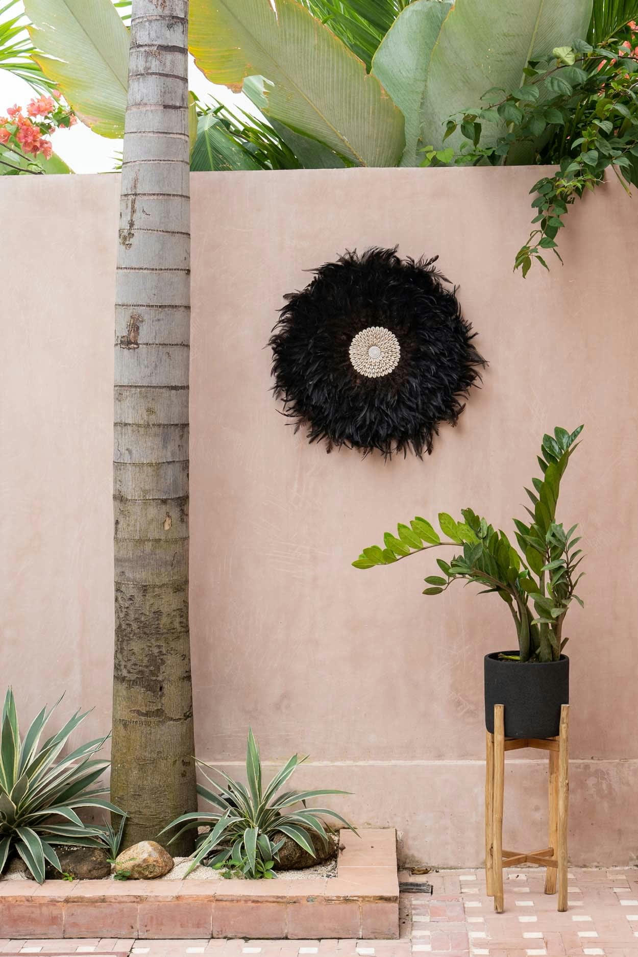 COASTAL JUJU - Décoration murale en plumes noires 60x60