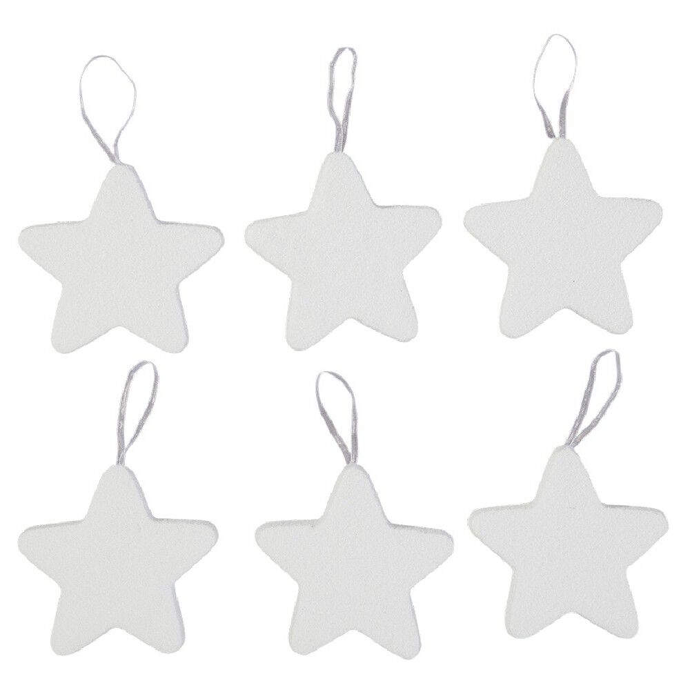 Suspension de No&euml;l en polystyrène blanc x6