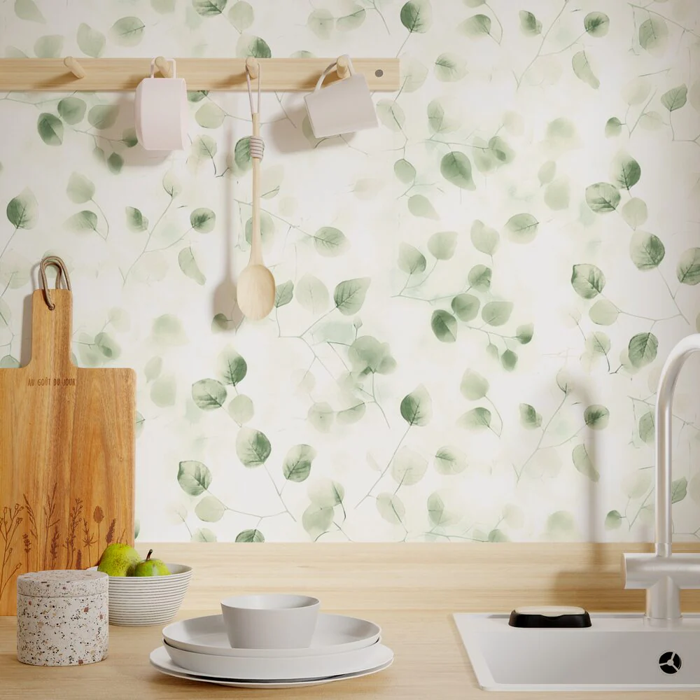 4MURS Papier peint intissé EFFIE coloris vert feuille