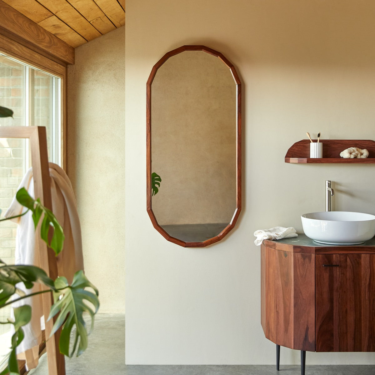 Tikamoon - Spiegel in massief palissanderhout 120x56 cm Jade