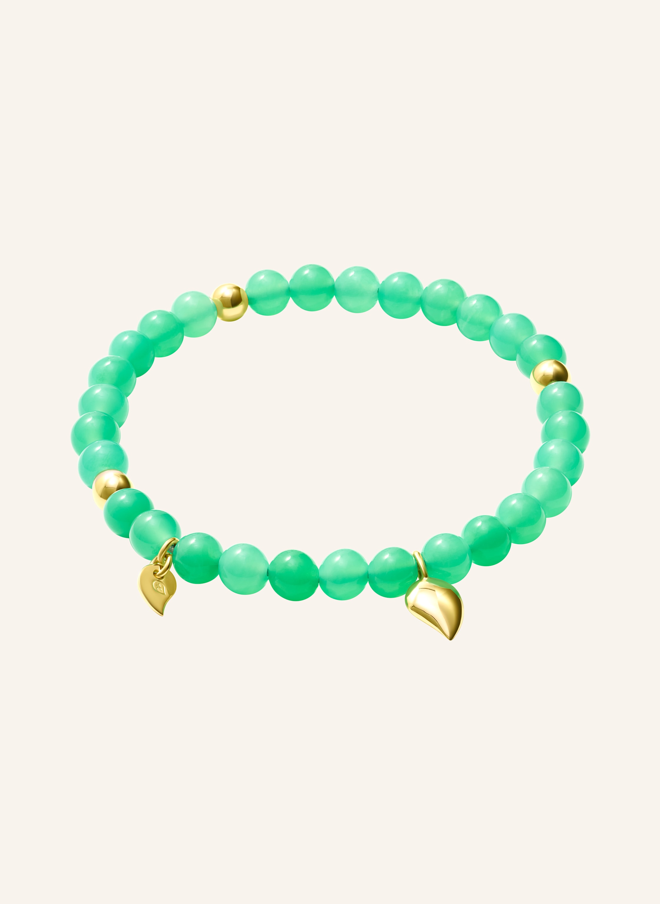 TAMARA COMOLLI Armband BRACELET INDIA CHRYSOPRASE WITH GOLDEN BEADS, ONE ROW 18K Gelbgold