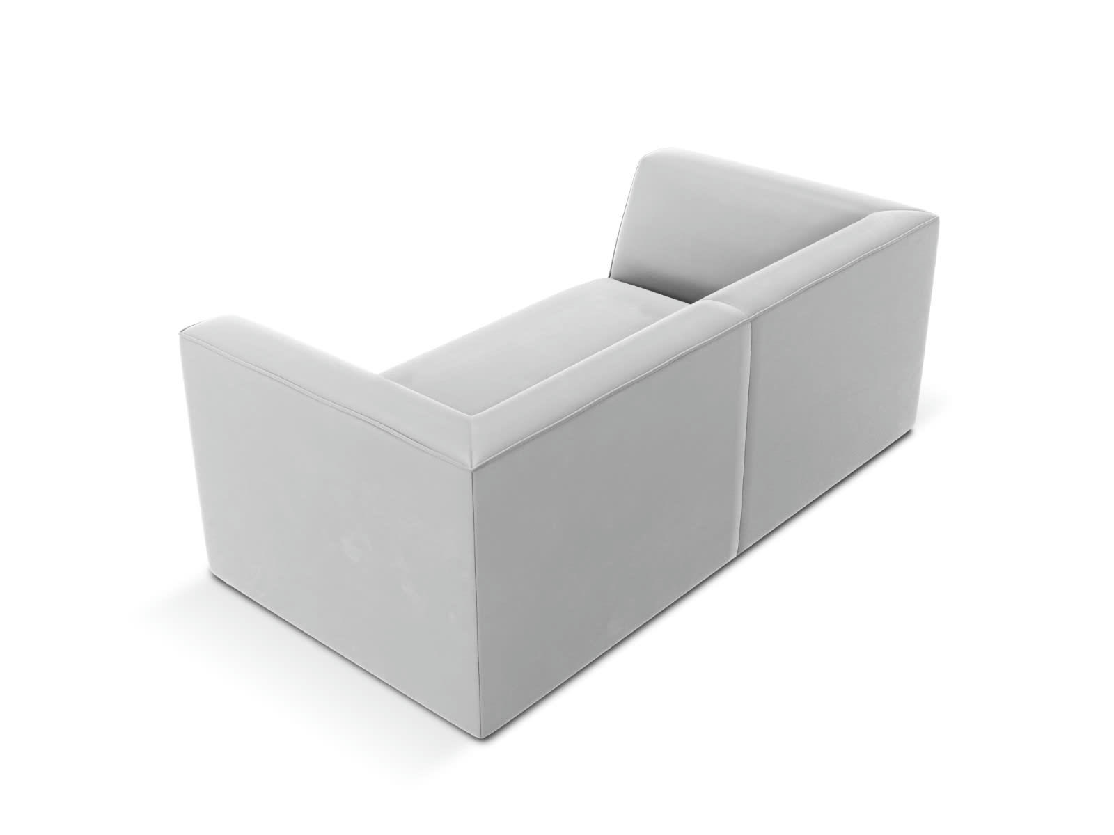 CHARLES - Canapé 2 places en Velours Gris Clair