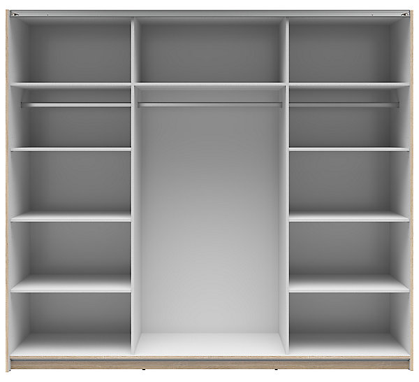 Armoire à 2 portes coulissante coloris chêne Sonoma/Blanc brillant - Longueur 220 x Profondeur 60 x Hauteur 195,5 cm
