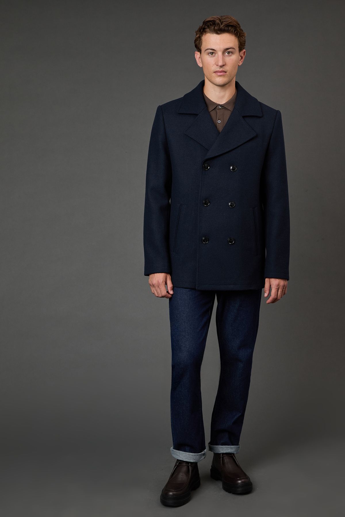 Burton Navy Signature Wool Blend Peacoat
