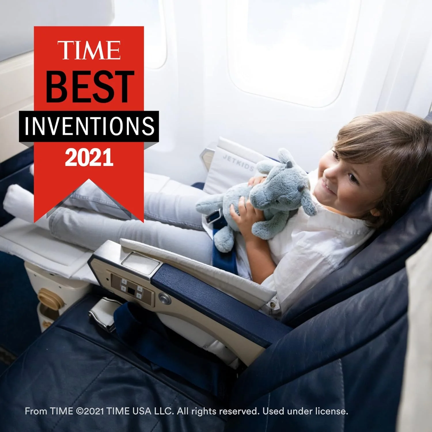 Kids' ride-on luggage and in-flight beds - Help your kids relax and sleep on the plane - Approved by multiple airlines - Best for ages 3 - 7(Blue Sky)