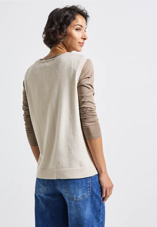 Ärmelloser V-Neck Pullover