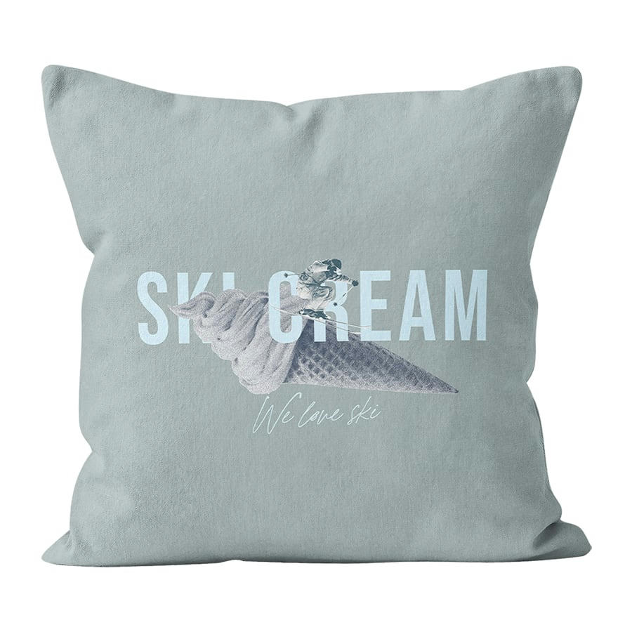 - Coussin dessin velours bleu 60x60cm