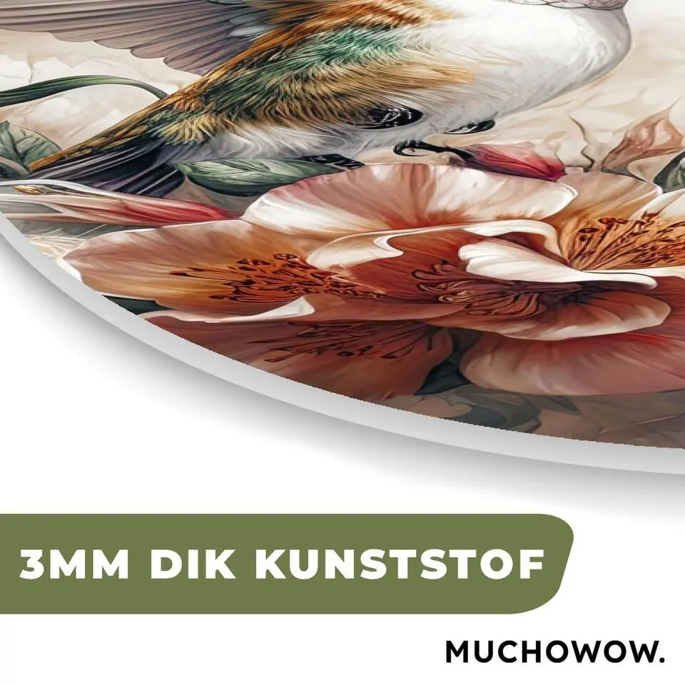 MuchoWow Wand decoratie 80x120cm Kolibrie Vogels Bloemen