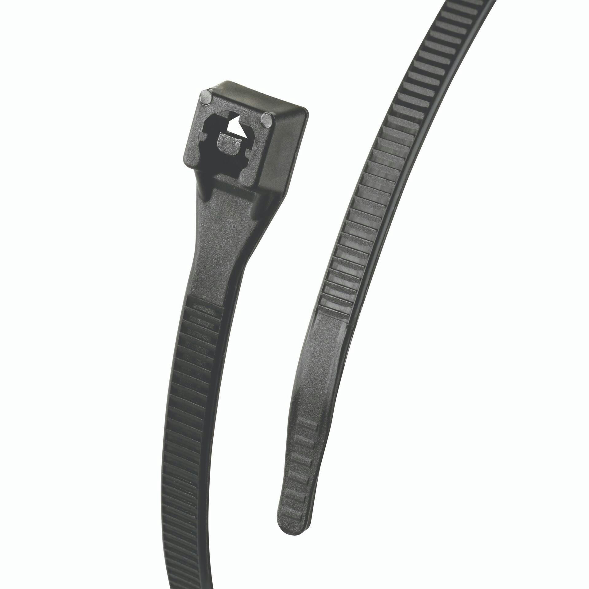 GARDNER BENDER 46308UVBFZCC Medium Duty UV Resistant Xtreme Cable Ties, Black, Assorted Sizes, 100-pk