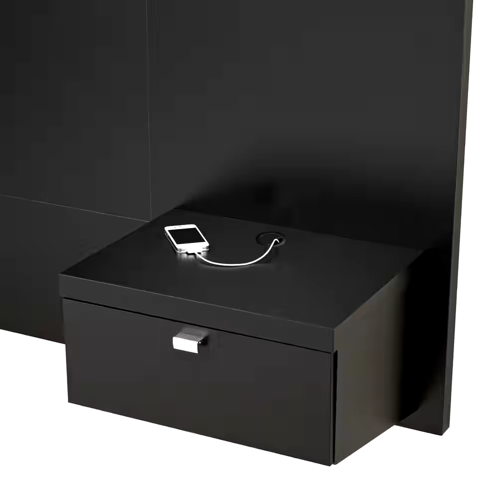 Prepac Series 9 Designer King Floating Headboard with Nightstands