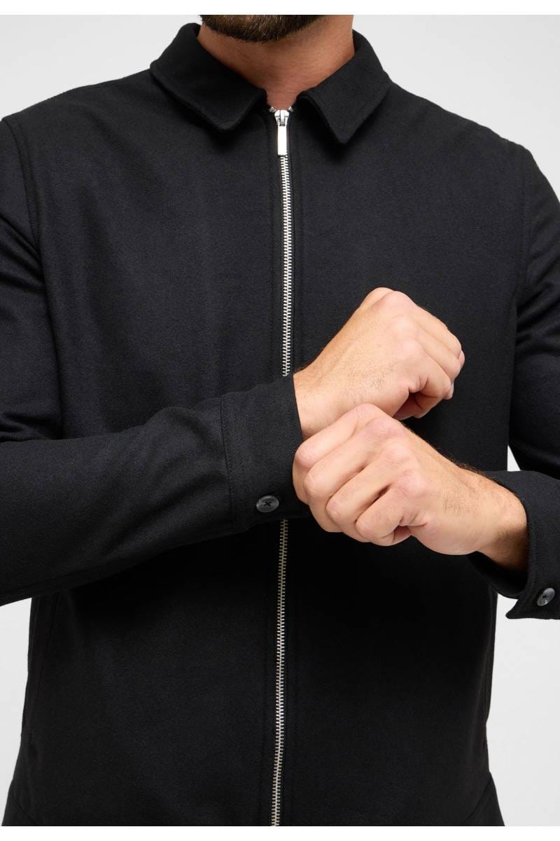 ETERNA 1863 Modern Fit Hemdjacke schwarz, Einfarbig