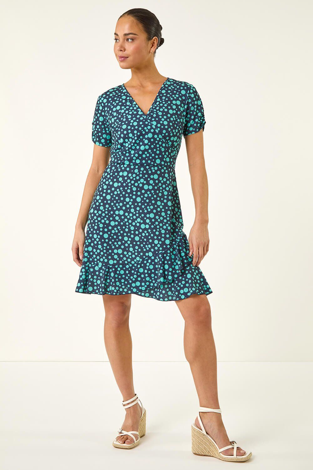 Roman Petite Polka Dot Frill Hem Dress