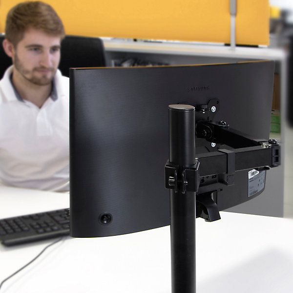 Emuca Support ecran inclinable et rotatif 360 acier noir