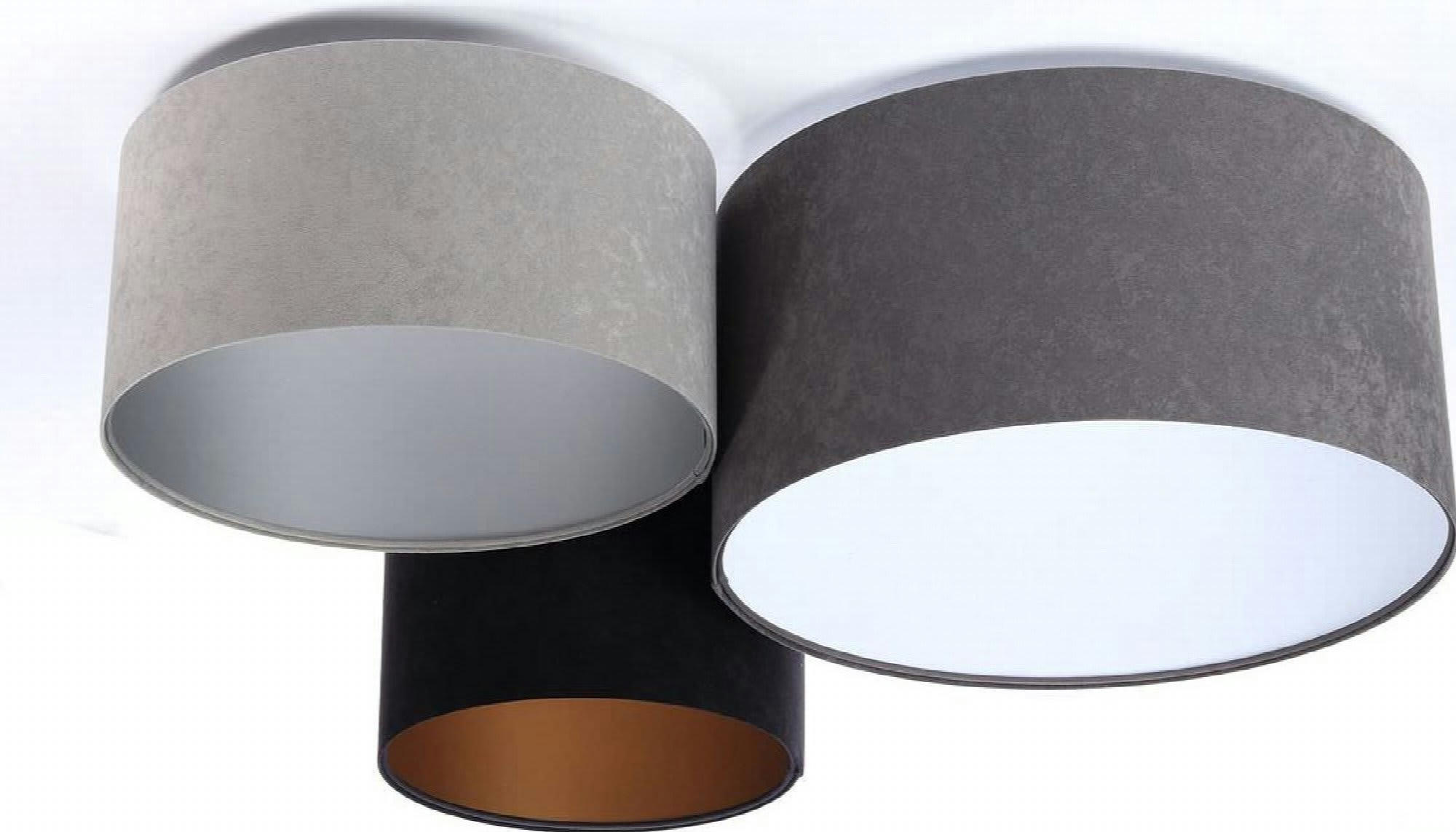 TRIO - Plafonnier Tissu Gris