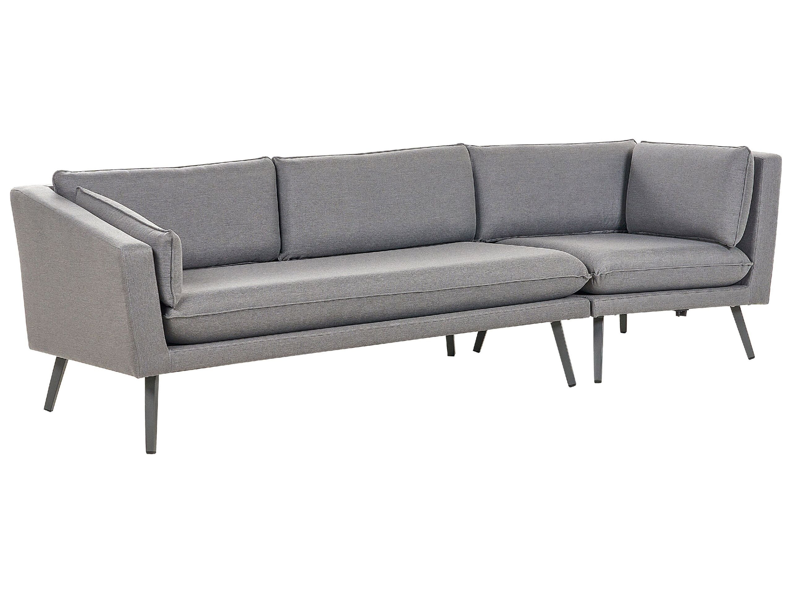 Sofa ogrodowa tapicerowana dla 3 osób szara