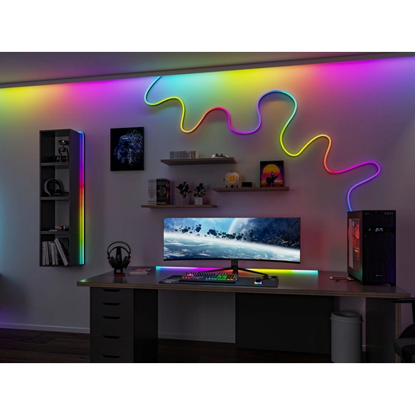 LED-Stripe, 12 W, 500 cm, schwarz, 5 V