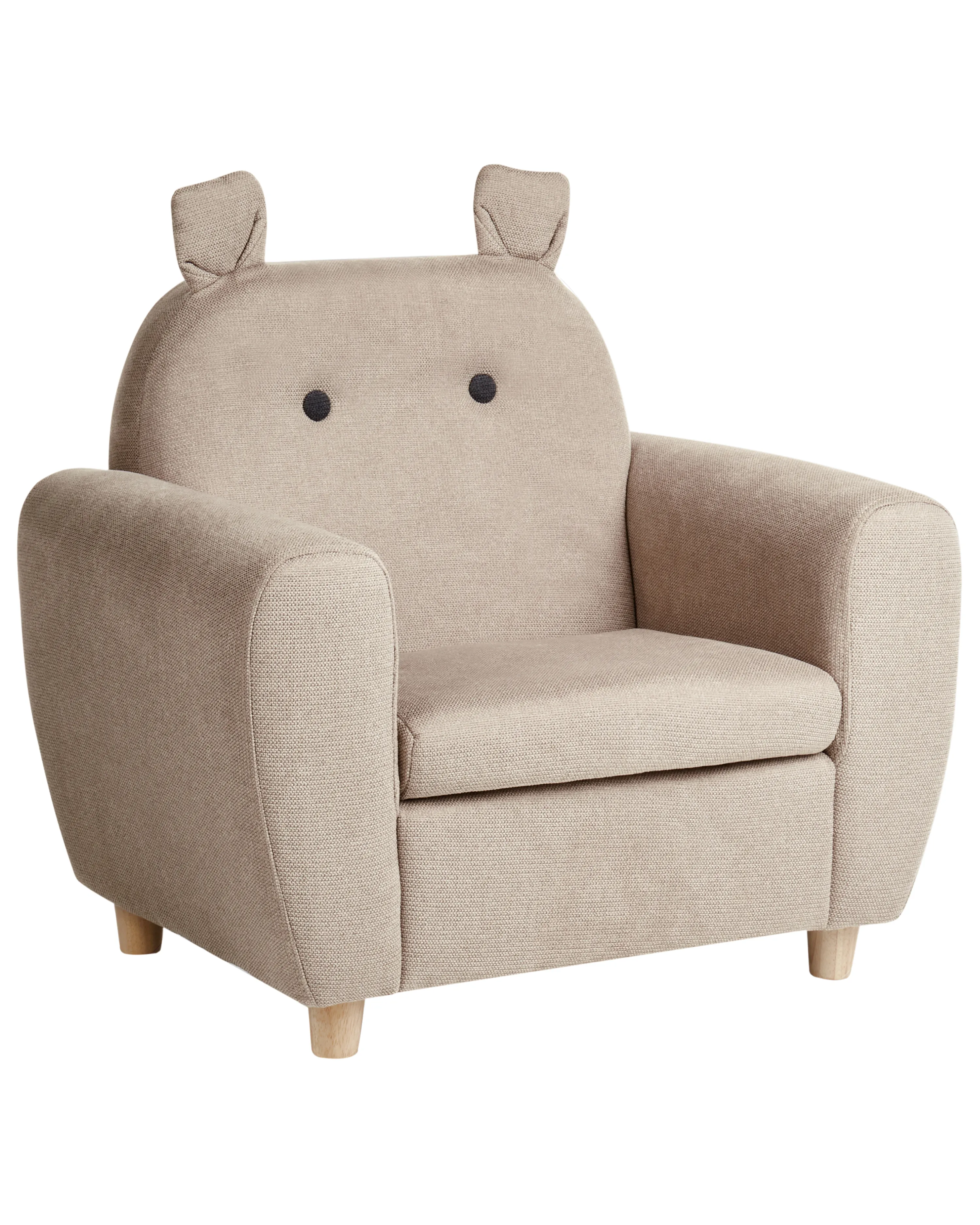 Kids Armchair Hippo MARIBO Fabric Taupe