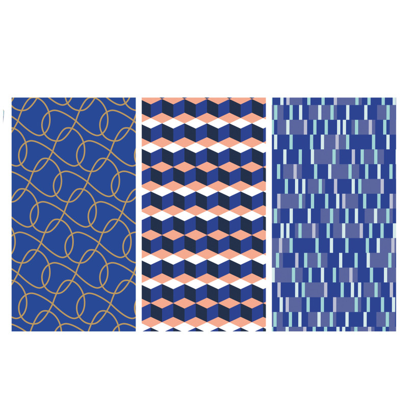 Inpakpapier blauw - diverse varianten - 70x300 cm