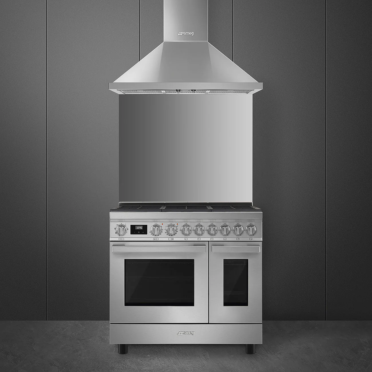 90cm Portofino Dual Fuel Range Cooker Stainless Steel