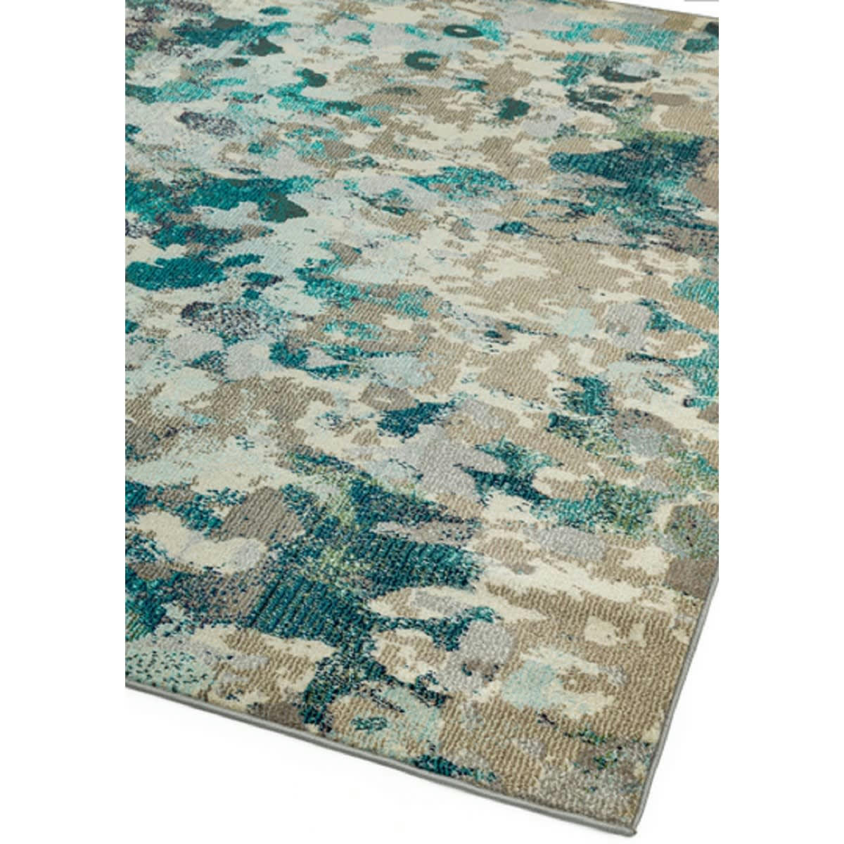 ETHERAL - Tapis de salon tissé plat en Polypropylène Bleu 120x170 cm