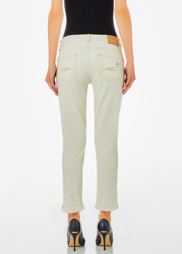 Pantalone skinny con risvolto