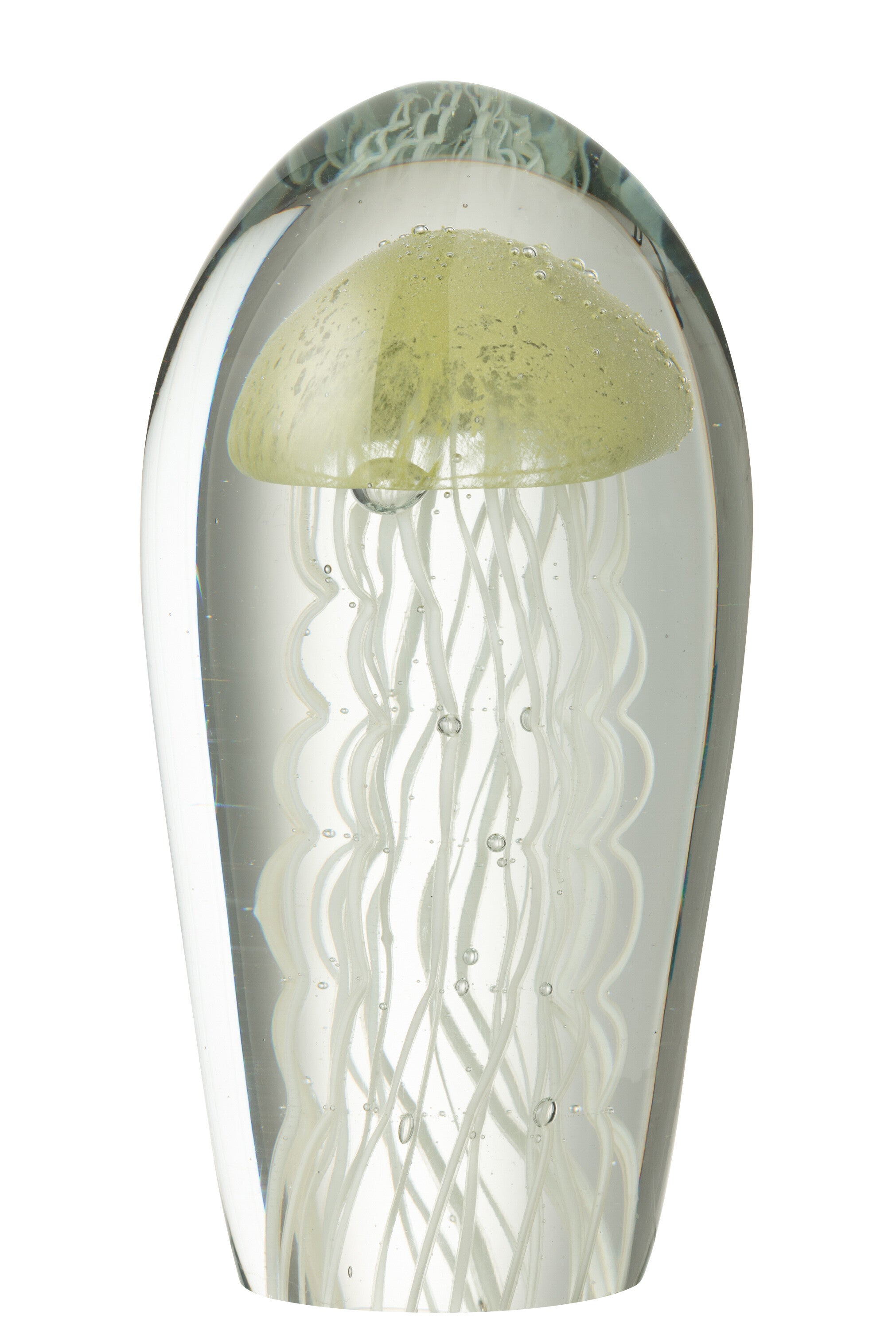 J-Line presse-papier Calypso Ovaal - glas - transparant groen - large