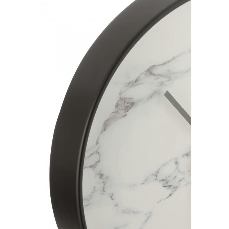 EFFET MARBRE - Horloge plastique noir D40cm