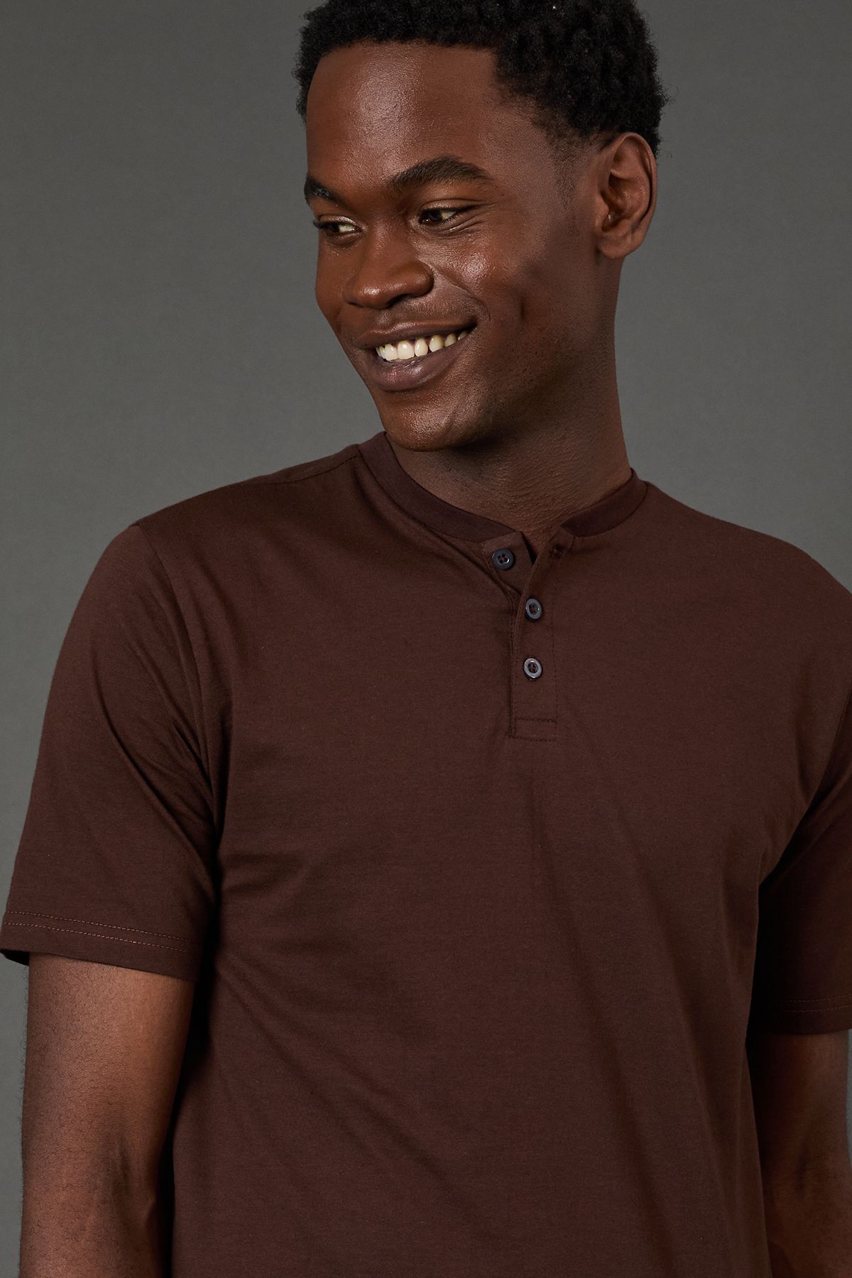 Burton Chocolate Grandad Neck T-Shirt