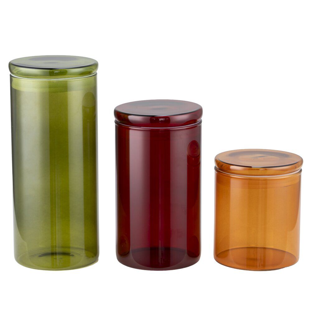 Bocal alimentaire x3 verre coloré Ø9