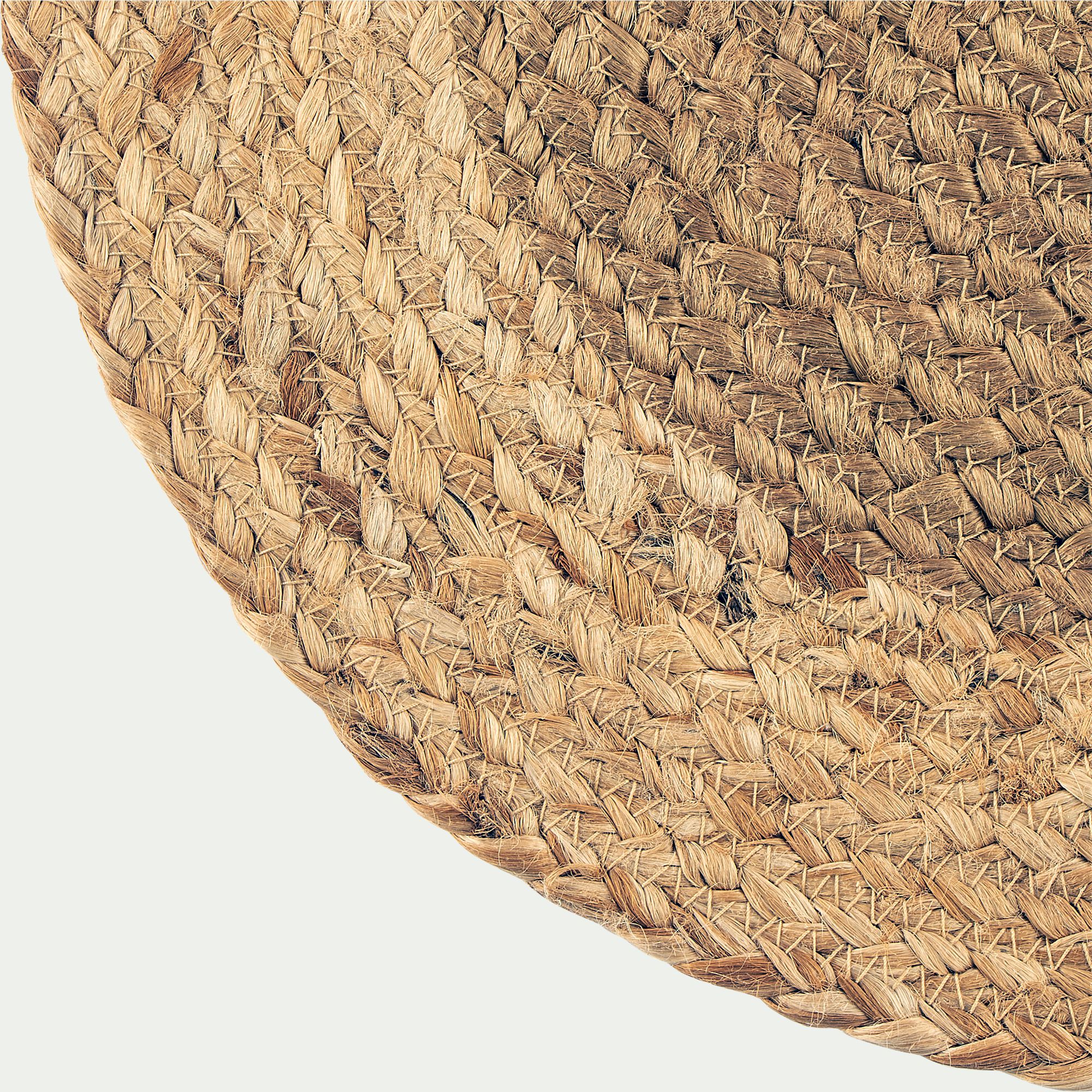 TANET - Lot de 2 sets de table ronds en jute - naturel D38cm