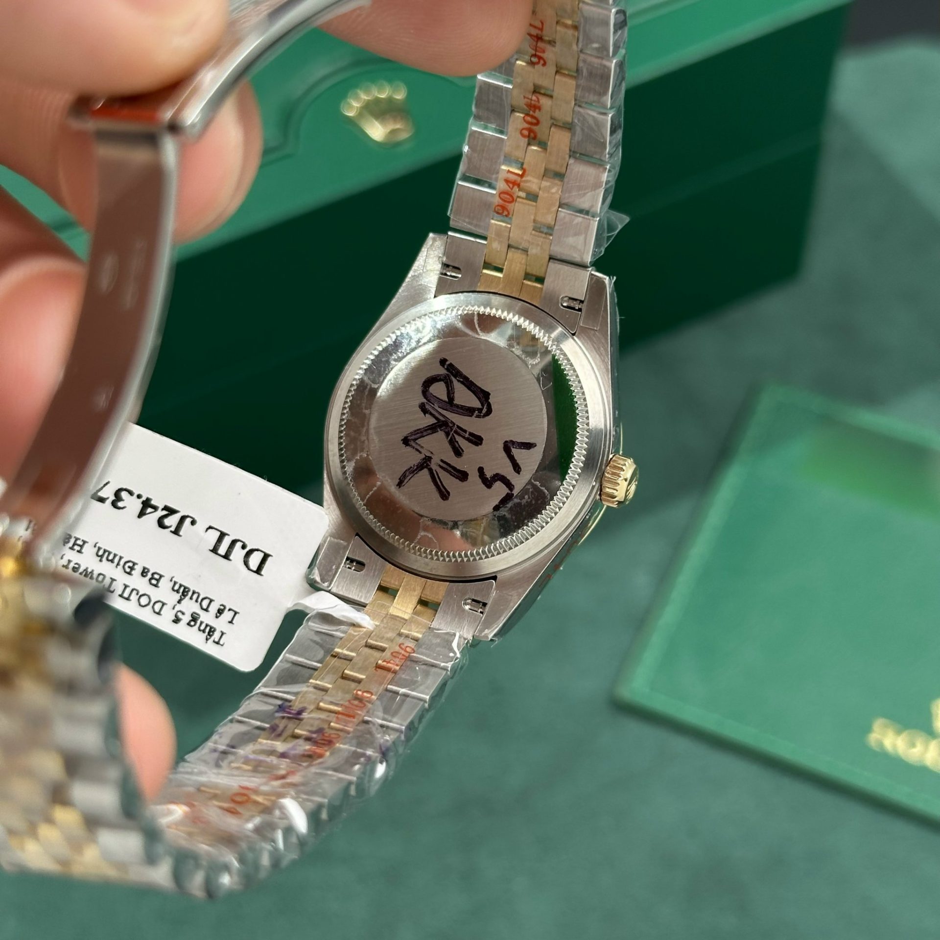 Rolex Datejust SS/YG Plated Green Dial CZ Diamonds 31mm Jub Super Clone