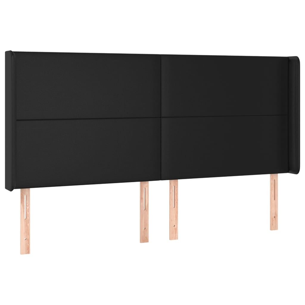 Wezgłowie Czarny 183 x 16 x 118/128 cm Sztuczna skóra vidaXL